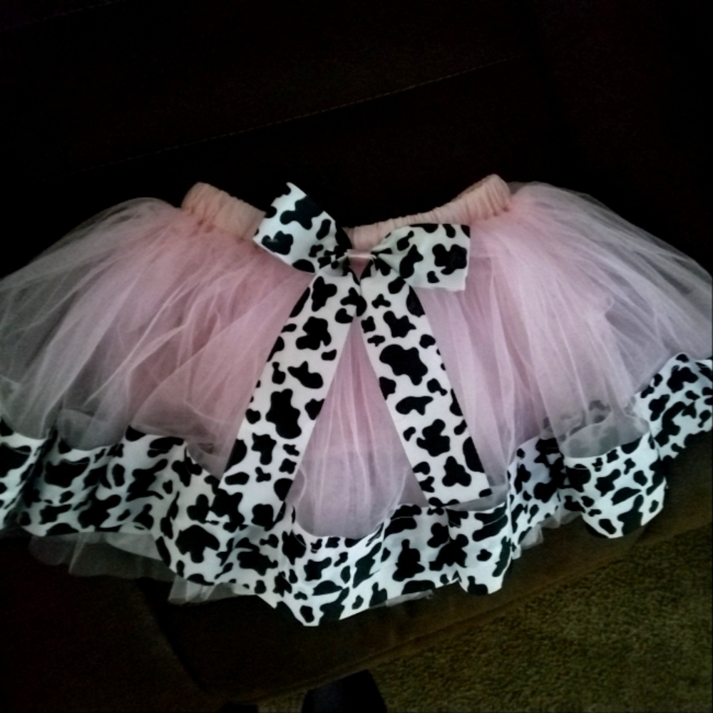 Cow Print and light Pink tutu